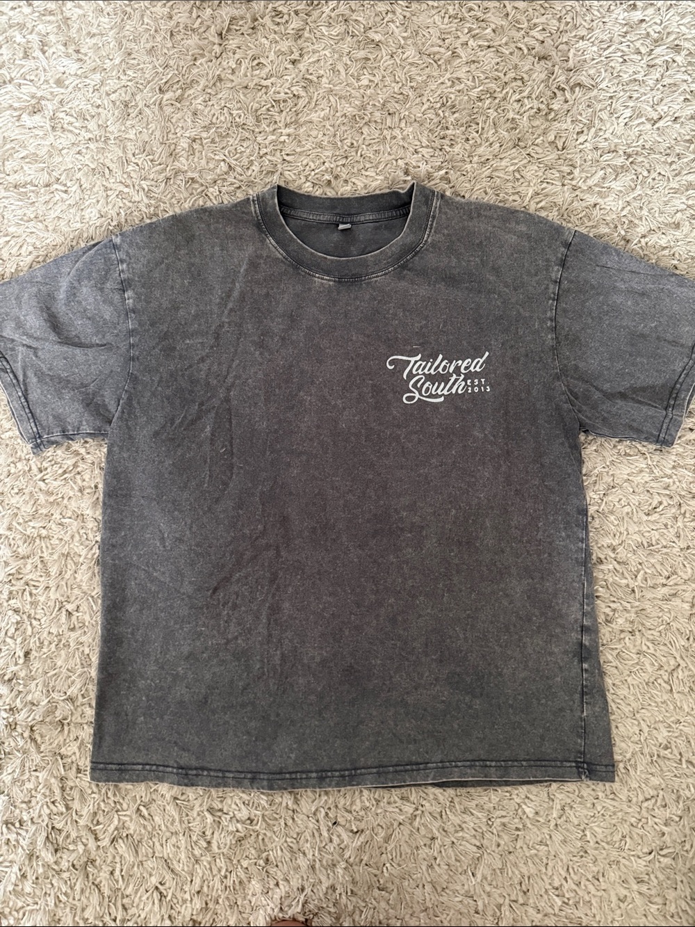 Men's Washed Black Logo Tee